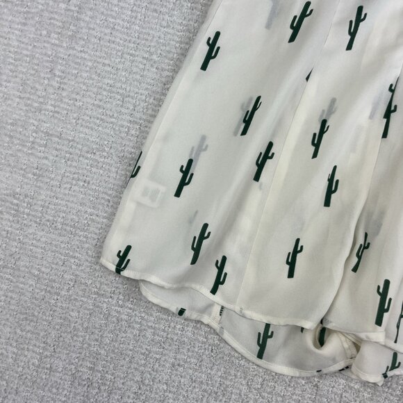 Show Me Your Mumu Remy Romper White/Cream Green Cactus AOP Button Size Small - Picture 13 of 16